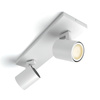 Lampa sufitowa Reflektor LED Spot Runner Biały 2x 4.2W CCT PHILIPS HUE Bluetooth Zigbee + Przełącznik Dimmer Switch