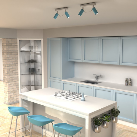 Lampa Sufitowa PRESTON Niebieska Biała 2x mini GU10 Milagro