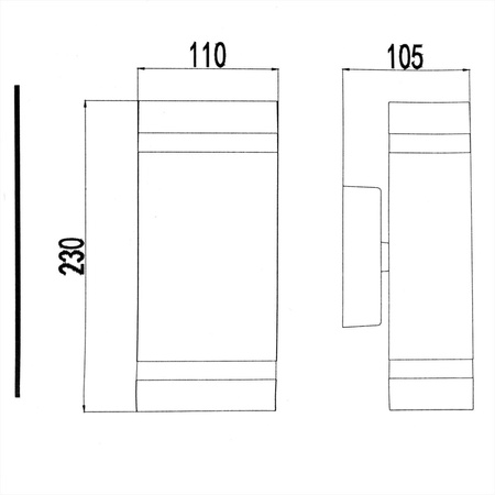 Kinkiet ogrodowy elewacyjny podwójny Masterled HANA LED 2x GU10 ALUMINIUM szary IP54