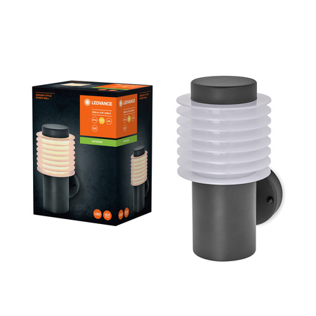 Lampa Ogrodowa Zewnętrzna Kinkiet Elewacyjny LED  9W 700lm 3000K IP44 Szary Endura Ledvance