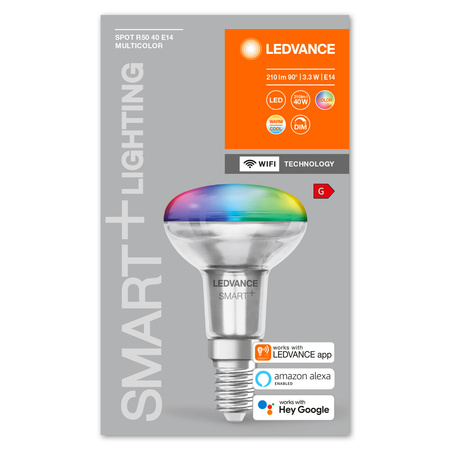 Żarówka LED E14 R50 3,3W = 40W 210lm RGB CCT 45° LEDVANCE SMART+ WIFI Ściemnialna