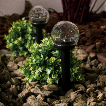 Lampa Solarna Ogrodowa LED Wbijana Kulka RGB IP44 34cm Czujnik Zmierzchu