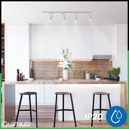 Zestaw Szyna Oświetleniowa Szynoprzewód 1m + 4x Reflektor Szynowy SAGI GU10 Biały LUMILED