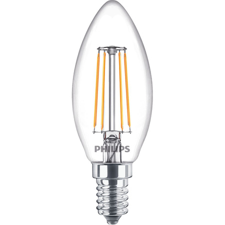 Zestaw 6x Żarówka LED Świeczka E14 B35 4.3W = 40W 470lm 2700K Ciepła Filament PHILIPS