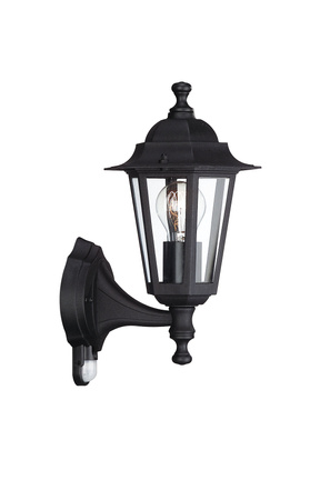 Lampa Ogrodowa LED Kinkiet Elewacyjny PEKING myGarden E27 IP44 Latarnia w Górę z Czujnikiem Zmierzchu Czarna PHILIPS