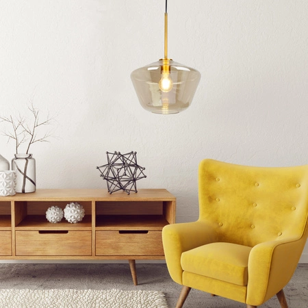 Lampa Sufitowa Wisząca Zwis E27 Złota Grea-m Sanico Goldlux