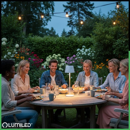 Lampa Ogrodowa LED Stojąca Ozdobna Stołowa Nocna USB Ściemnialna Dotykowa Biała FIORA LUMILED