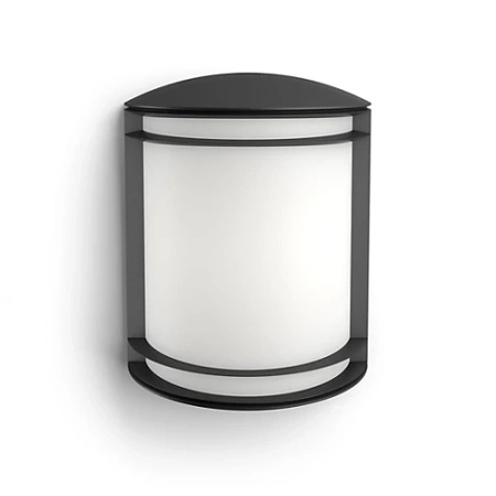 Kinkiet Ogrodowy Lampa Elewacyjna Zewnętrzna LED 6W 600lm 4000K IP44 Czarna Antelope Philips