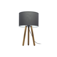 Lampa Stołowa Biurkowa Nocna TOKYO Abażur Grafitowo-Drewniana Sosna Skandynawska E27 5296 TK Lighting