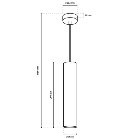 Lampa Wisząca Sufitowa Zwis 29cm Reflektor GU10 LED SOPLO Czarny LUMILED