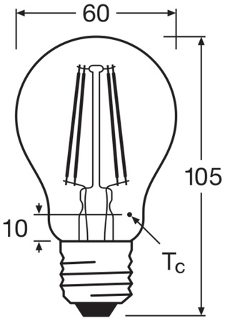 Żarówka LED A60 E27 2.2W = 25W 300lm 2700K Ciepła CRI90 300° Filament Ściemnialna SUPERSTAR PLUS CLASSIC Osram