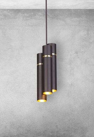 Lampa wisząca LYNX 6xE14 Minimalistyczna Forma Wąski Czarna Złota MZ5003 Milagro by Maciej Zień Mosiądz