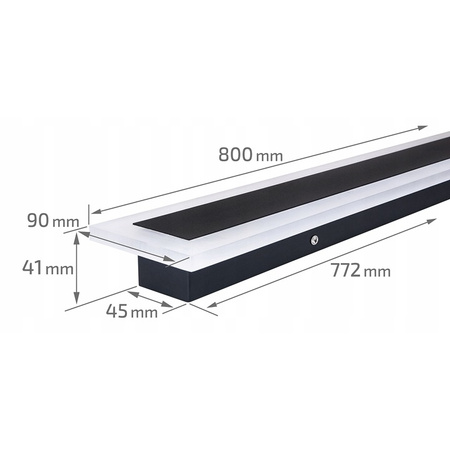 Lampa Ogrodowa Kinkiet Elewacyjny LED DURANGO 24W 80cm IP65 4500K