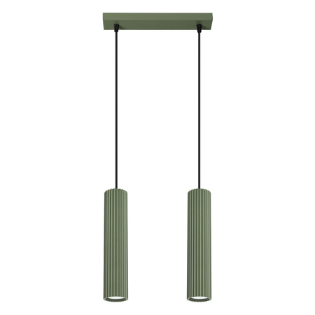 Lampa Wisząca Sufitowa Zwis Tuba Spot 2x GU10 Oliwkowa Karbon Deep Space SL.1612 Sollux