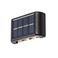 Lampa Ogrodowa Zewnętrzna Solarna Kinkiet Elewacyjny LED 1.2W 8lm 3000K IP44 z Czujnikiem Zmierzchu Czarny Nowoczesny Kangton Rabalux