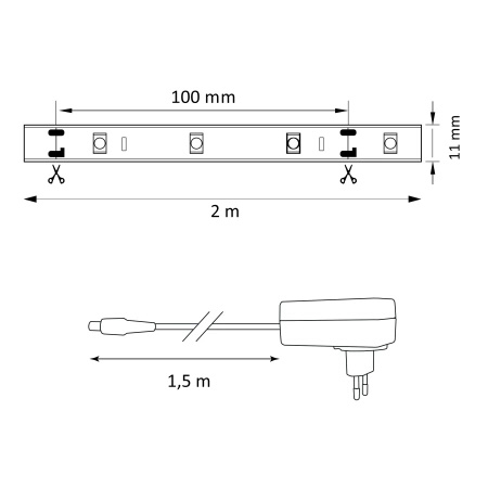 Taśma Pasek LED RGB 12W 300lm 120° Biała Ściemnialna Sanico Goldlux