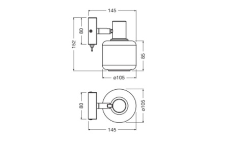 Lampa LED Ścienna Sufitowa Kinkiet Oprawa Natynkowa 2.8W 250lm 3000K Ciepła Ściemnialna Dekoracyjna Czarny Spot Firefly Ledvance