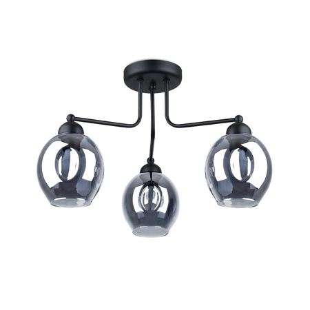 Lampa Sufitowa Wisząca Zwis 3x E27 Żyrandol Owalna Czarna Nowoczesna Fillan Sollux