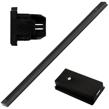 Zestaw Szyna Oświetleniowa Szynoprzewód 1m + 2x Reflektor Szynowy AR111 LEON GU10 Czarny