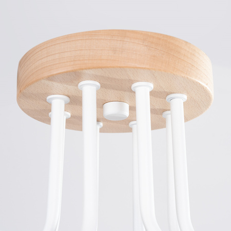 Lampa Sufitowa Żyrandol 8x E27 Naturalne Drewno Biała Timbo Peach Puff SL.1667 Sollux