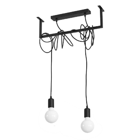 Lampa Sufitowa LED Wisząca SALAMANCA 2xE27 Żyrandol Czarna SOLLUX