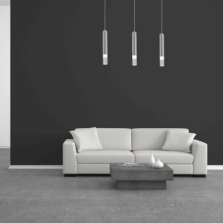 Lampa wisząca LED Tuba Zwis Chrom ICE 15W 4000K IP20 Metal i akryl Milagro