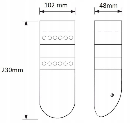 Lampa Ogrodowa Kinkiet Elewacyjny MALTA LED 2,4W Ukośny Chrom Volteno
