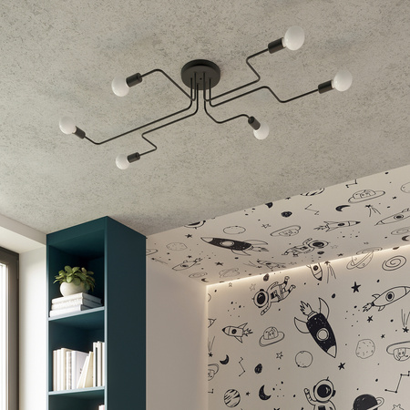 Lampa Ścienna Kinkiet E27 Nieregularna Czarna Industrialna Vector Sollux