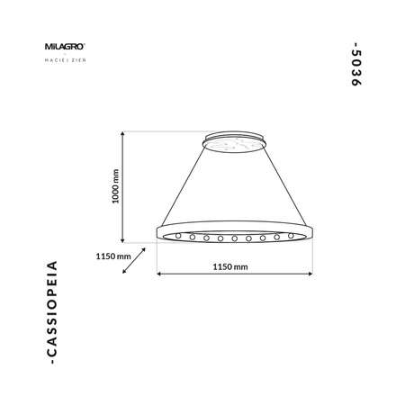 Lampa wisząca CASSIOPEIA 19xE14 Okrągła Rama Biała Złota MZ5036 Milagro by Maciej Zień