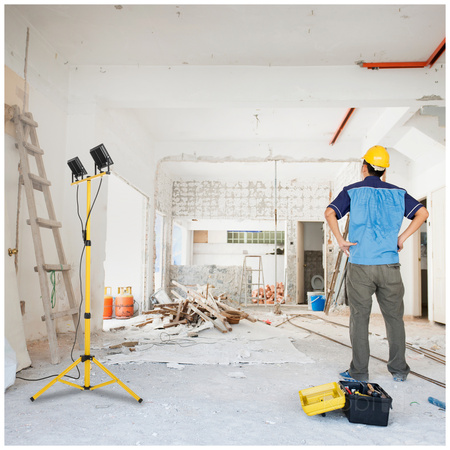 Naświetlacz LED Zewnętrzny Ogrodowy 100W 8500lm 4000K Neutralny 110° IP54 IK06 Czarny Żółty Tigra Kobi