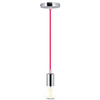 Lampa Wisząca Oprawa E27 Chromowy klosz z różowym kablem VT-7338 V-TAC