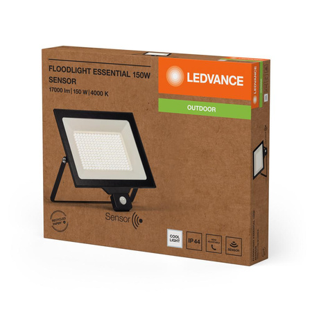Naświetlacz LED Halogen Zewnętrzny Reflektor Czujnik Ruchu IP65 150W 4000K Neutralny Czarny LEDVANCE
