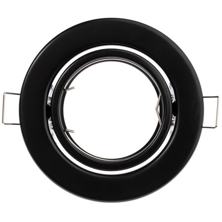 Oprawa HALOGENOWA Podtynkowa Ruchoma Okrągła Czarna Blacha GU10 MR16