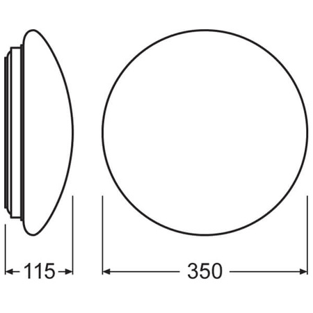 Plafon LED Lampa Sufitowa Ścienna SURFACE CIRCULAR 35 cm 18W 1440lm 3000K IP44 LEDVANCE