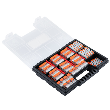 Szybkozłączki Złączki Instalacyjne Komplet Zestaw 100 sztuk - 40x 2X4MM, 40x 5X4MM, 20x 1+1 + Organizer Walizka