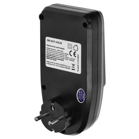 Watomierz z Wyświetlaczem LCD Miernik Licznik Zużycia Prądu Energii do Gniazdka ORNO