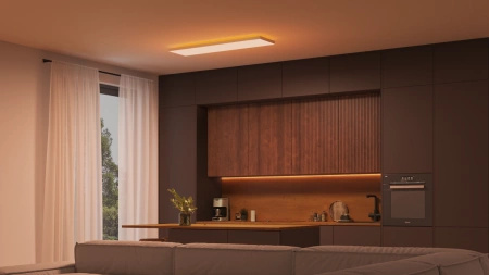 Panel LED Lampa Sufitowa Natynkowa 120x30 cm 67W 4800lm IP20 White and Color Ambiance RGB + TW Biała Inteligentna SMART Zigbee Bluetooth Datura Philips HUE