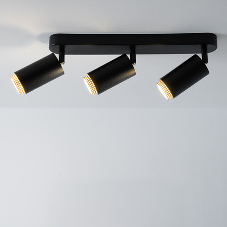 Lampa Sufitowa Reflektor LED 3x GU10 Tuba Spot ELIGIS Czarny LUMILED