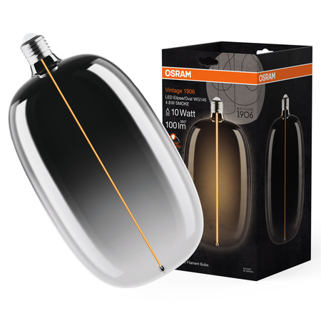 Żarówka LED Dekoracyjna E27 4.8W = 10W 100lm 1800K Ciepła 320° Dymiona Filament Ściemnialna Vintage 1906 Osram