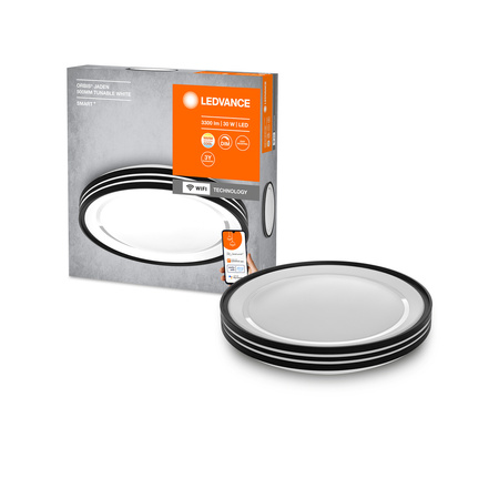 Plafon LED Lampa Sufitowa Oprawa Natynkowa 30W 2100lm CCT Ściemnialna Okrągła Czarny SMART+ WiFi Jaden Ledvance