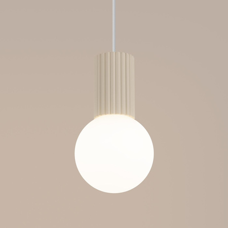 Lampa Wisząca Zwis G9 Okrągła Beżowa Nowoczesna Matowa Halo Sollux