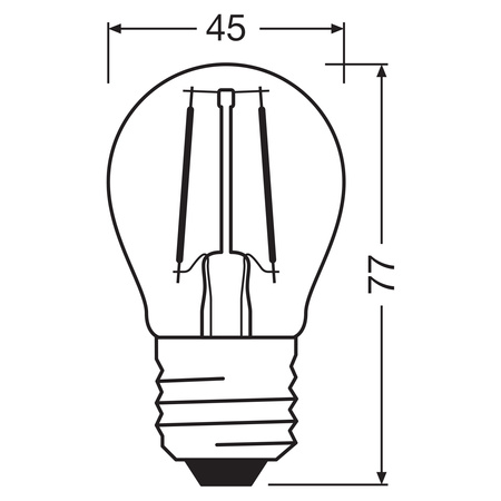 Żarówka LED P45 Kulka E27 4.8W = 40W 470lm 2700K Ciepła 320° Ściemnialna Retrofit Filament CLASSIC Osram