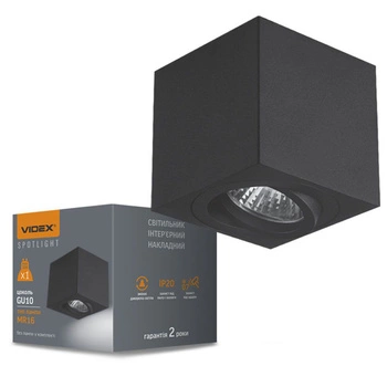 Oprawa Natynkowa SPOT 1x GU10 Ruchoma Czarna OTTO Videx