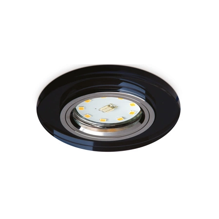 Oprawa Podtynkowa GU10 Halogenowa Wpuszczana Spot Oczko Czarna Okrągła Kobi