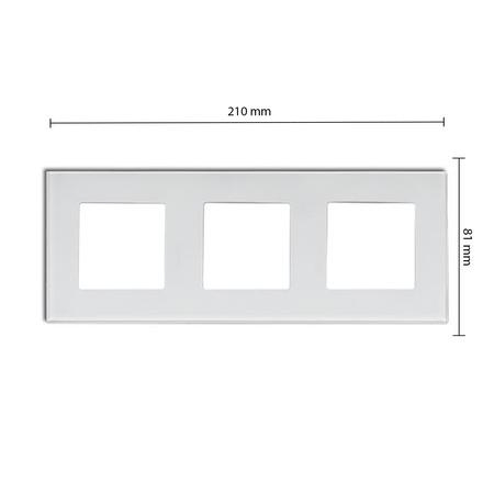 Ramka SZKLANA do gniazda biała potrójna