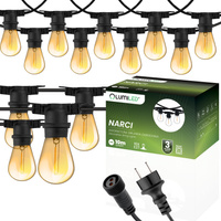 Girlanda Ogrodowa Zewnętrzna Łańcuch Świetlny 10m 10x E27 Żarówki 1,3W 2200K NARCI Lumiled