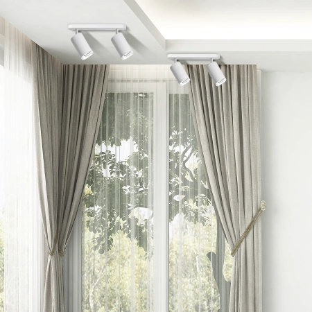 Oprawa Ścienno-Sufitowa Reflektor Punktowy 2x GU10 Biała IP44 TURYN Sanico Goldlux