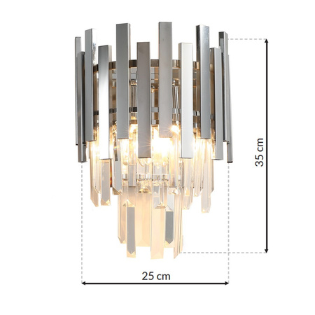 Lampa Ścienna Kinkiet ASPEN Chrom 2xE14 Milagro
