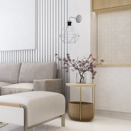 Lampa Ścienna Kinkiet BASKET Szara 1xE27 Milagro