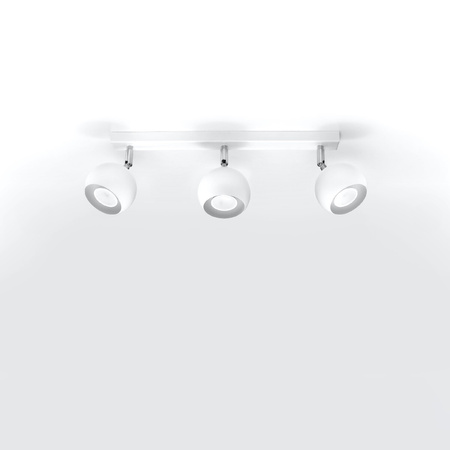 Lampa Sufitowa Oprawa Natynkowa Reflektor 3x GU10 Ruchoma Minimalistyczna Kulista Biała Nowoczesna Oculare Sollux